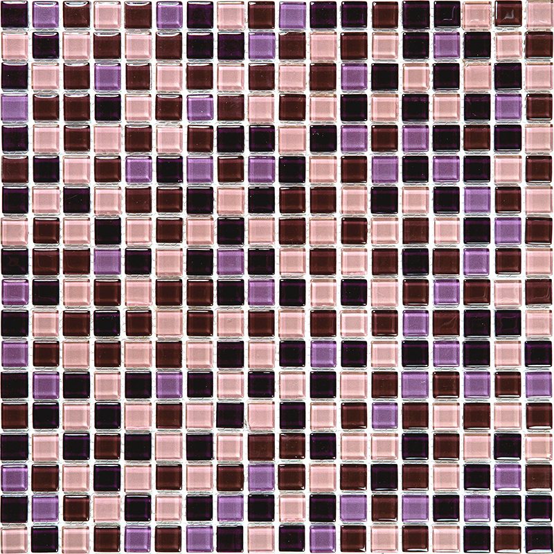 KM-010 Мозаичная плитка из стекла Natural Kimberly фиолетовый квадрат глянцевый