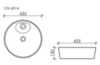 Умывальник чаша накладная круглая Element 435*435*135мм Ceramica Nova CN6014
