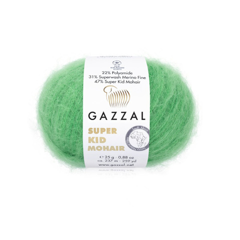 Пряжа Gazzal Super Kid Mohair 64427 мята (уп.5 мотков)