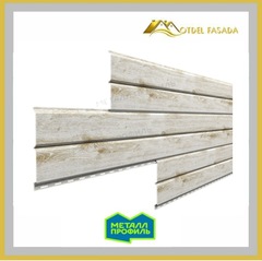 Сайдинг металлический L -Брус ХL ECOSTEEL Матовый 0.5мм Беленый дуб (в наличии)