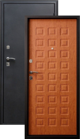 Входная металлическая дверь Цитадель (чёрный металлик+груша)  Цитадель из стали 1,5 мм с 2 замками