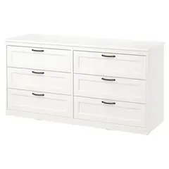 Комод с 6 ящиками - IKEA SONGESAND/СОНГЕСАНД ИКЕА, 50х81х161 см, белый