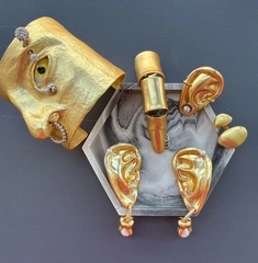 84551 - Кольцо ПАЛЕЦ в стилистике SCIAPARELLI, золото