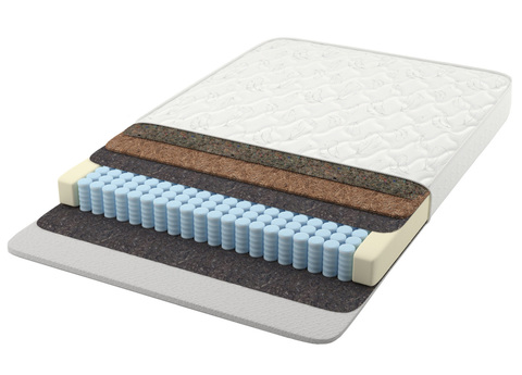 Матрас ортопедический, с независимым блоком, пружинный, двуспальный, зима-лето, со струттофайбером и кокосом Francesco