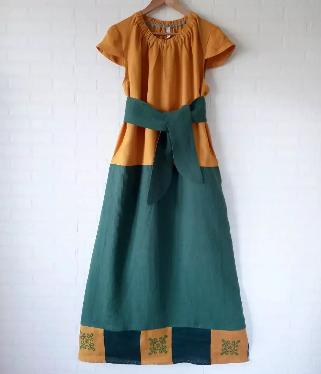 Рената. Платье женское льняное макси с вышивкой в этностиле PL-42155