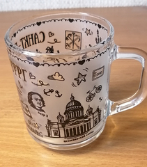 Кружка 250 мл стекло с видами Петербурга.
