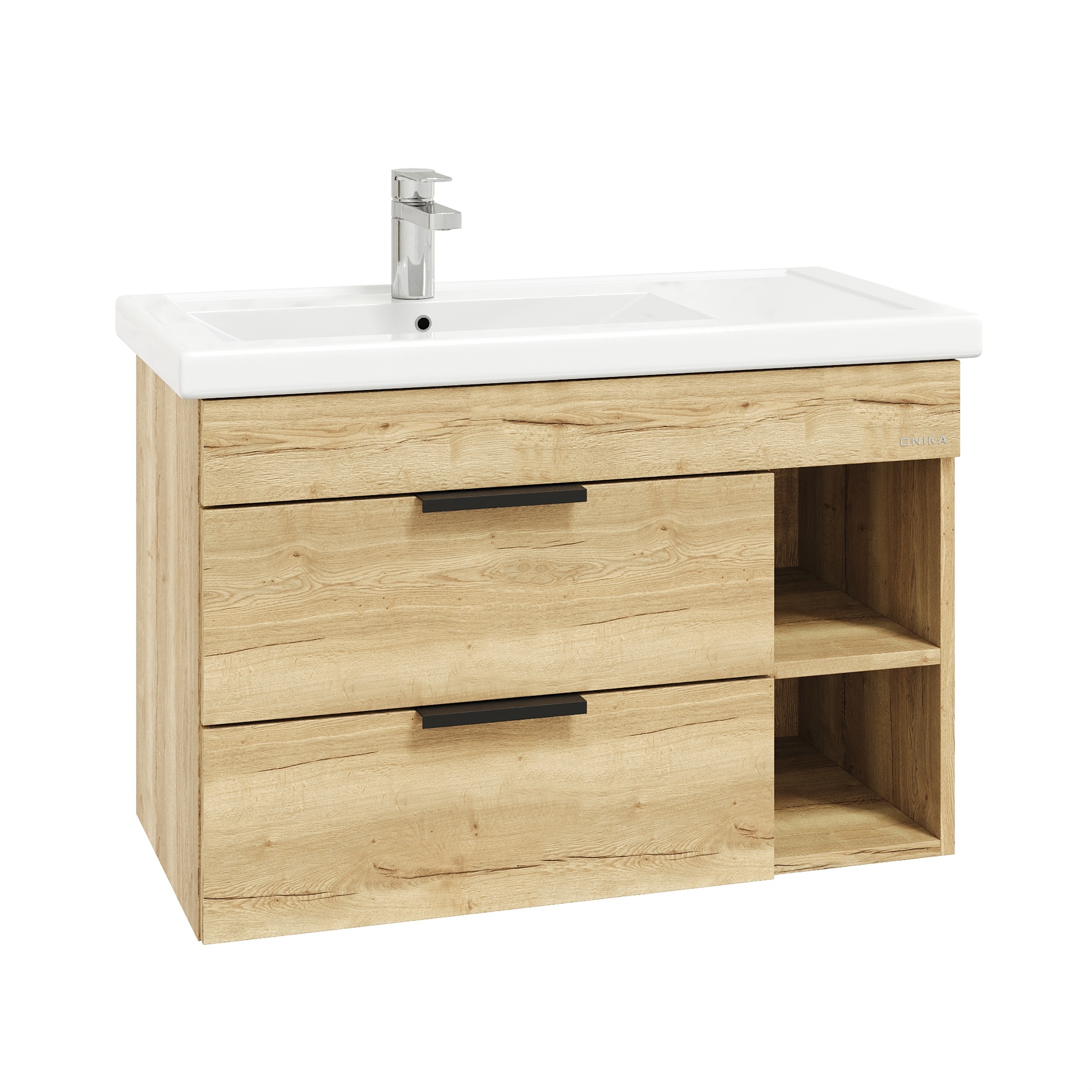 Тумба Onika Легран 80 подвесная, дуб галифакс (ум. Фостер 80 Пр ...