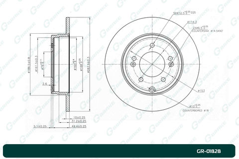 Диск тормозной G-brake  GR-01828
