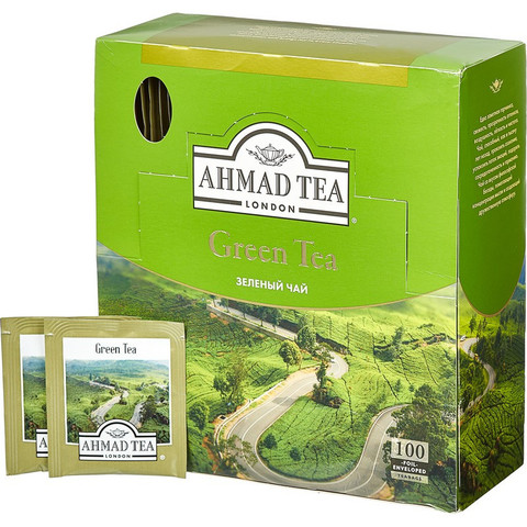 Чай Ahmad Green Tea зеленый 100 пакетиков
