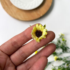 Ромашки мини, искусственные цветы, полевые цветы, цвет Желтый микс, 35 см, около 12-15 голов, набор 3 букета.