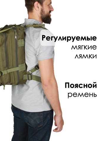Картинка рюкзак тактический Skully Tactic RWZS29 army green - 8