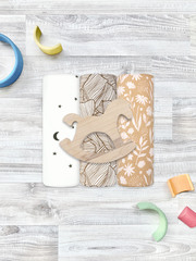 Сет из 3х пелёнок Mjölk Palm Tree/Caramel Flowers/Ночное небо