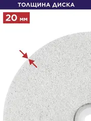 Диск абразивный для точила ПУЛЬСАР 175 х 32 х 20 мм F 36 белый (Al2O3) + кольца переходные (908-351)