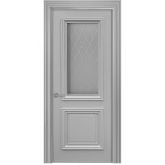 Купить Межкомнатная дверь эмаль Шервуд 2 Багет RAL 7047 остеклённая 2