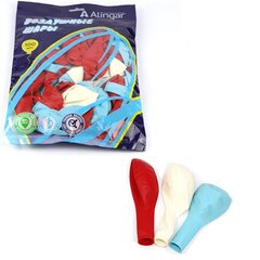 
          Шар воздушный Alingar, №12, "Триколор", цвета ассорти ( белый, голубой, красный), 100шт/уп, пакет с европодвесом