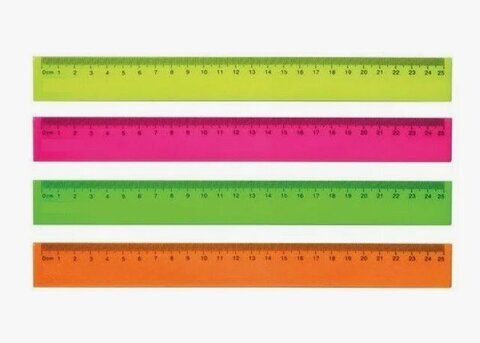 ЛИНЕЙКА 25 СМ. Цвет ассорти (Л-9300)