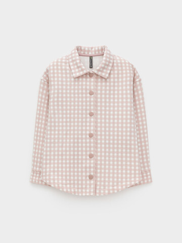 рубашка  для девочки  КР 302567/розовый лед,маленькая клетка к601