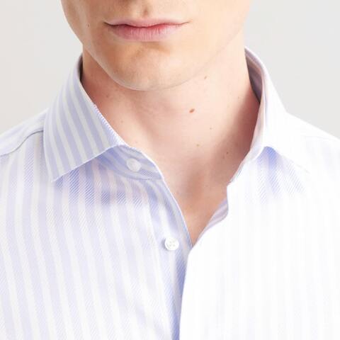 Сорочка мужская Seidensticker Slim Fit 01.845211-10 из твила в нежно-голубую полоску