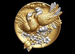 Силиконовый молд Голуби (медальон) № 0467