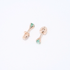 3020511 - Серьги-гвоздики из золота с 585 пробы изумрудами