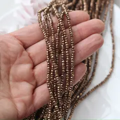 Гематин гематит, граненый рондель, 3*2 мм, шоколада, 1 нить, ГМ102