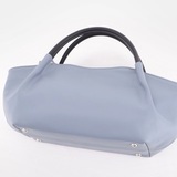 Сумка Саломея 362 гладкий серо-голубой + черный