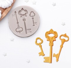 Молд силиконовый 6,5х1 см "Три ключа"