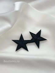 Нашивка звезда черная 3,5 см