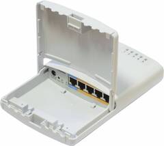 MikroTik PowerBOX with 650MHz CPU, 64MB RAM, 5xLAN (four with PoE out), RouterOS L4, outdoor case, PSU, PoE, mounting set
