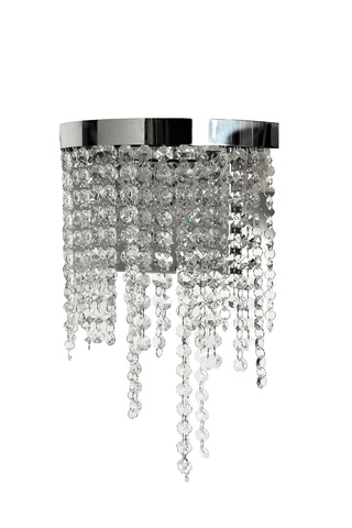Бра настенное 25см Garda Decor Cascada хром со стеклянными кристалами