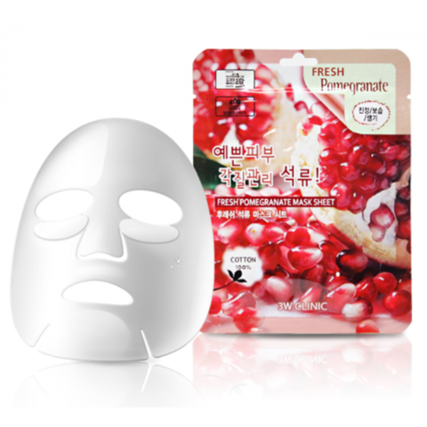 Тканевая маска с гранатом 3W Clinic Fresh Pomegranate Mask Sheet