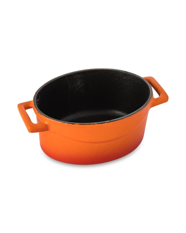 Кокот с крышкой овальный LAVA 9х12см 360мл оранжевый