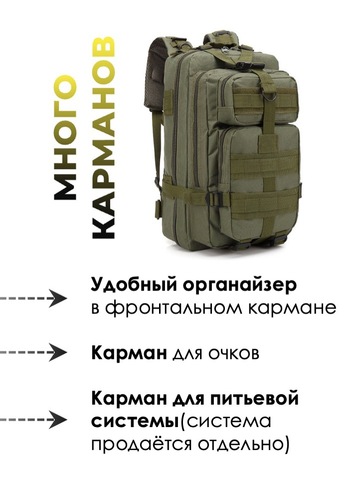 Картинка рюкзак тактический Skully Tactic RWZS29 army green - 3