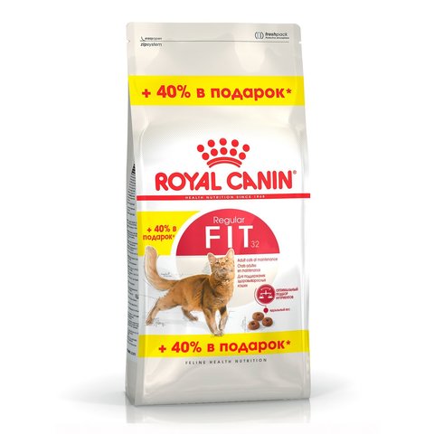 ПРОМО! Royal Canin Fit 32 сухой корм для взрослых кошек 400+160 г