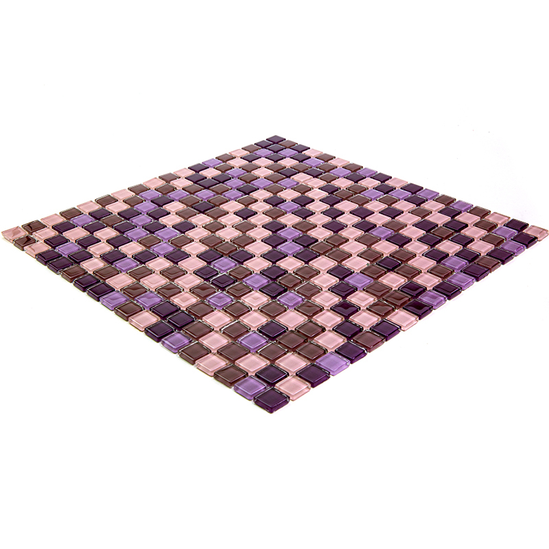 KM-010 Мозаичная плитка из стекла Natural Kimberly фиолетовый квадрат глянцевый