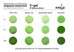 S-gel 39 зеленое яблоко, краситель концентрат универсальный пищевой 20мл