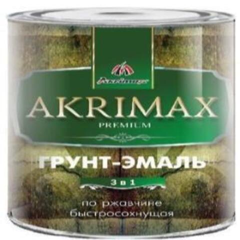 Грунт-эмаль 3в1 глянцевая «AKRIMAX-РREMIUM», графит 1.7кг (6/300)