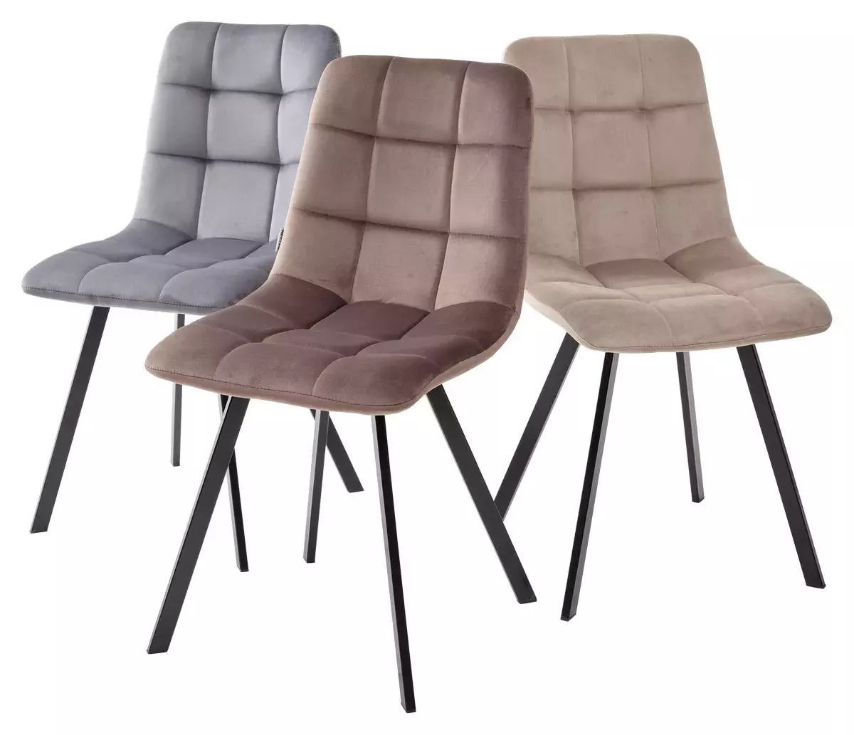 Стул CHILLI SQUARE BLUVEL-40 бежевый, велюр / черный каркас М-City