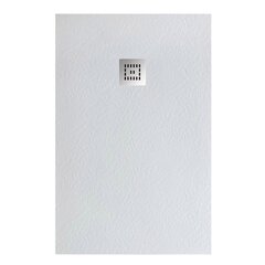BelBagno TRAY-MR-UNO-AH-140/80-35-W-CR Поддон из искусственного мрамора в комплекте с сифоном с декоративной накладкой (хром) фото