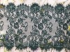 Кружево Французское, ш. 40 см, тёмно-зеленый
