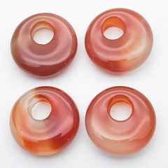 Сердолик, размер 18 мм, отверстие 5 мм, цена за набор 4 шт