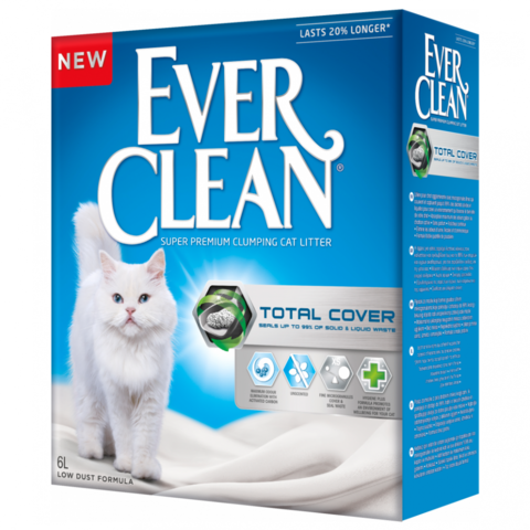 Ever Clean Total Cover комкующийся наполнитель с микрогранулами двойного действия д/кошек (6 л)