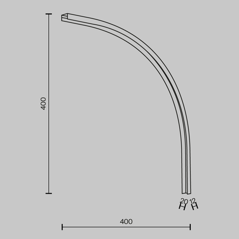 Коннектор радиусный внутренний R300 Maytoni Basity TRA172ICL-R300-11B