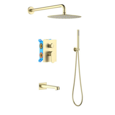 Aquatek AQ1273BG AQ1273BG ОБЕРОН Set 4 в 1 душевой комплект, шлиф. золото