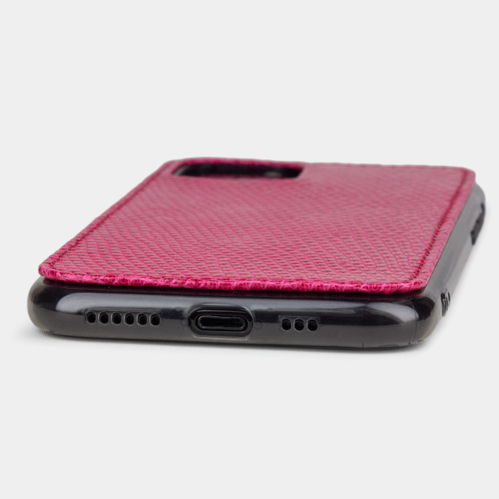 Special order: Чехол-накладка для iPhone 11 Pro из натуральной кожи ящерицы, цвета фуксии