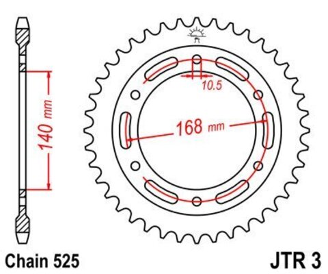 Звезда задняя JT для BMW F 800 R под 525 цепь JTR3.47