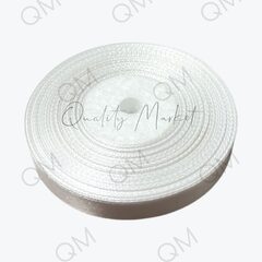 Лента атласная 1 см 25 ярдов (белая) №001