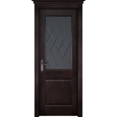 Межкомнатная дверь Элегия массив ольхи венге со стеклом