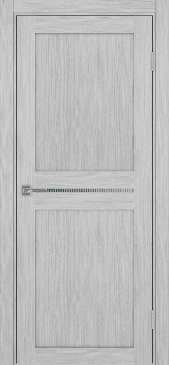 Дверь межкомнатная Оптима Порте Турин 520.121, цвет серый дуб, экошпон, стекло мору