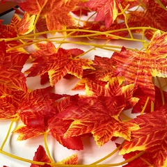 Кленовые листья, осенние искусственные, лиана 2,35 метра, листья около 6,5*7 см, набор 6 шт.